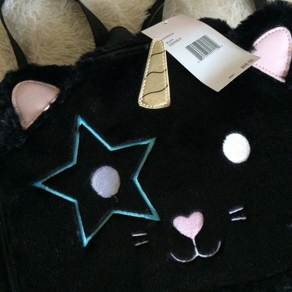 ๐HP๐ Betsey Johnson furry unicorn kitty backpack - Picture 3 of 7